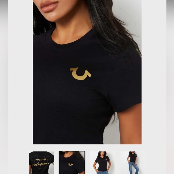 True Religion Crew Classic HS Crew Tee Jet Black - Picture 3 of 9